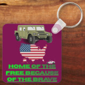 Unstoppable veterans wine colored sleutelhanger (Achterkant)