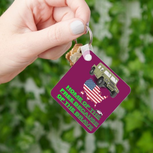 Unstoppable veterans wine colored sleutelhanger (Hand)