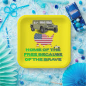 Unstoppable veterans yellow papieren bordje (Feest)