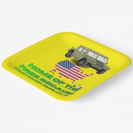 Unstoppable veterans yellow papieren bordje (Gebogen)