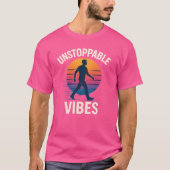 Unstoppable Vibes Retro Sunset Silhouette T-Shirt (Voorkant)