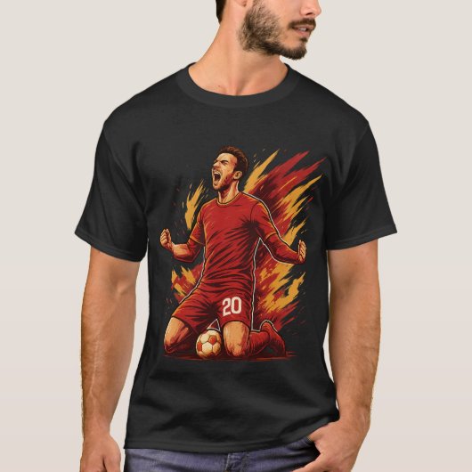 Unstoppable Victory - Bold Red Soccer Celebration T-shirt (Voorkant)