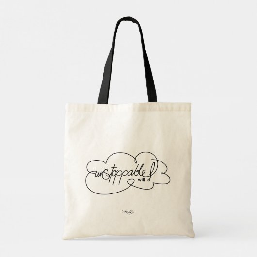 UNSTOPPABLE zal - Vette wolken - Zwart Manuscript Tote Bag (Achterkant)