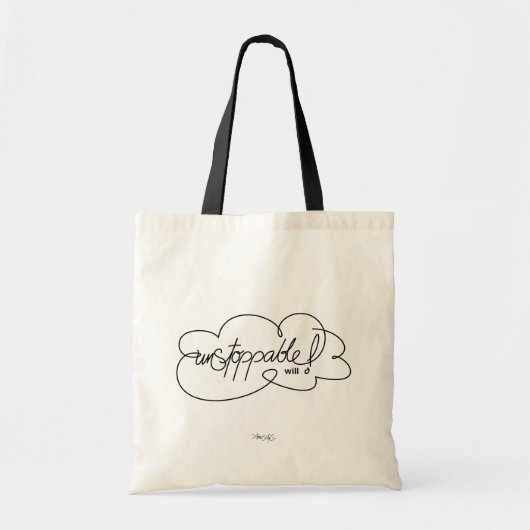 UNSTOPPABLE zal - Vette wolken - Zwart Manuscript Tote Bag (Voorkant)