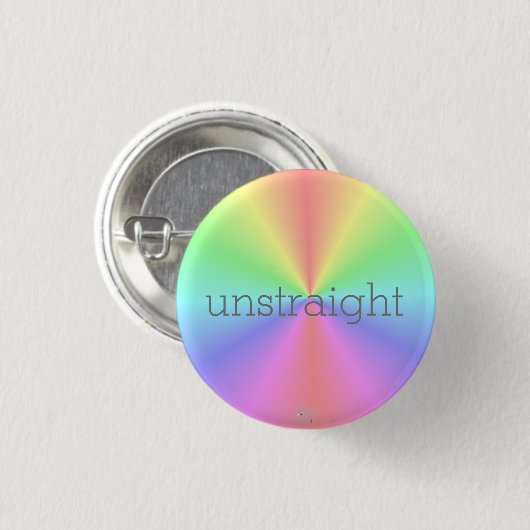 "Unstraight" LGBTQA+ Humor/Regenboog Ronde Button 3,2 Cm (Voorkant /achterkant)