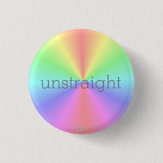 "Unstraight" LGBTQA+ Humor/Regenboog Ronde Button 3,2 Cm (Voorkant)