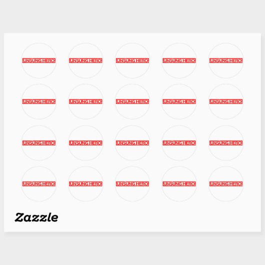 Unsung Hero Stamp Ronde Sticker (Vel)
