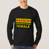 Unsupervised female WARNING T-shirt (Voorkant)