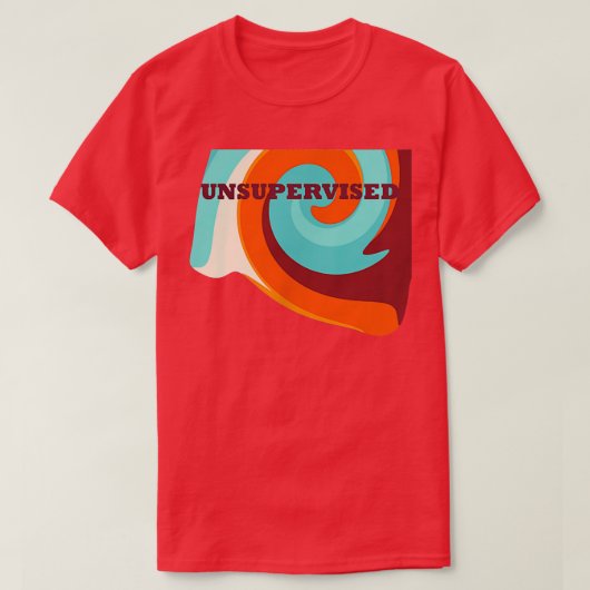 Unsupervised Fun Night Out Party Orange Maroon Blu T-shirt (Design voorkant)