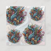 Untamed Bloom: Biologische energie Vierkante Visitekaartje (Achterkant)