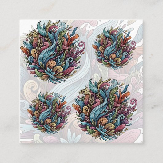 Untamed Bloom: Biologische energie Vierkante Visitekaartje (Voorkant)