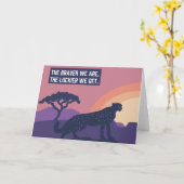 Untamed Cheetah Luckier Wenskaart Kaart (Gele Bloem)
