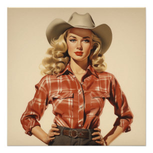 Untamed Cowgirl Dromen: Wild West fluistert Perfect Poster