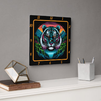 Untamed Oerwoud Tiger Essence Vierkante Klok