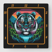 Untamed Oerwoud Tiger Essence Vierkante Klok (Voorkant)