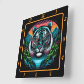 Untamed Oerwoud Tiger Essence Vierkante Klok (Hoek)