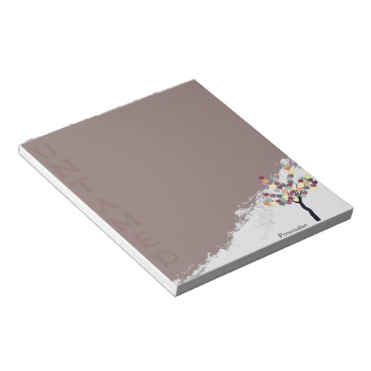 Untamed Quote Love Heart Tree Roze Schrijfpapier Notitieblok (Schuin)