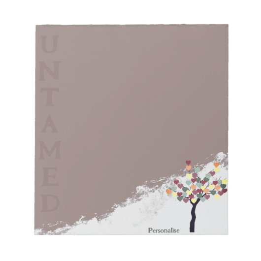 Untamed Quote Love Heart Tree Roze Schrijfpapier Notitieblok (Voorkant)