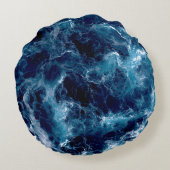 Untamed Sea Churn Rond Kussen (Achterkant)