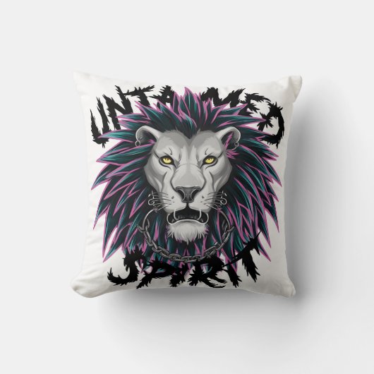 Untamed Spirit Punk Lion Design Kussen (Voorkant)