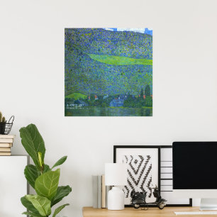 Unterach aan de Attersee door Klimt, Oude Art Nouv Poster