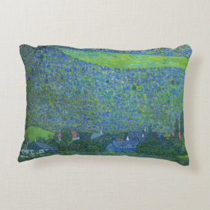 Unterach am Attersee door Klimt, Vintage Art Nouve Decoratief Kussen