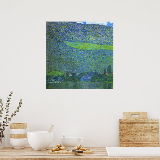 Unterach in de Attersee door Gustav Klimt Poster (Keuken)