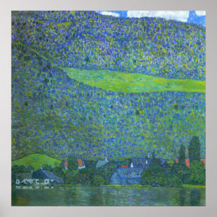 Unterach in de Attersee door Gustav Klimt Poster