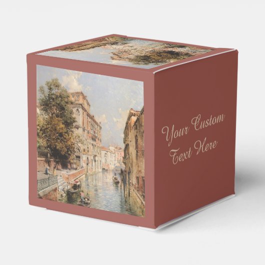 Unterberger's aangepaste doos voor Venetië Bedankdoosjes (Achterkant)