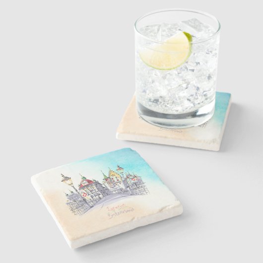 Untersetzer - Switzerland Lucerne Stenen Onderzetter (Zijkant)