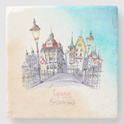 Untersetzer - Switzerland Lucerne Stenen Onderzetter (Voorkant)
