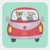 Unterwegs  vierkante sticker (Voorkant)