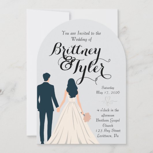Until Forever-Brittney Wedding Invitation Kaart (Voorkant)