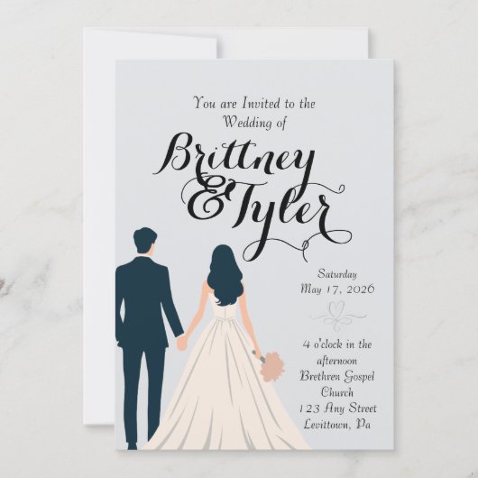 Until Forever-Brittney Wedding Invitation Kaart (Voorkant)