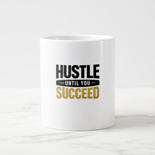 Until You Succeed – Minimal Gold Motivation Design Grote Koffiekop (Voorkant)