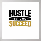 Until You Succeed – Minimal Gold Motivation Design Poster (Voorkant)