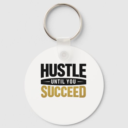 Until You Succeed – Minimal Gold Motivation Design Sleutelhanger (Voorkant)