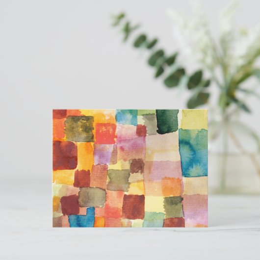 Untitled abstract watercolor squares - Paul Klee Briefkaart (Staand voorkant)