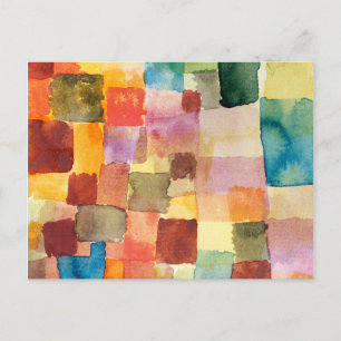 Untitled abstract watercolor squares - Paul Klee Briefkaart