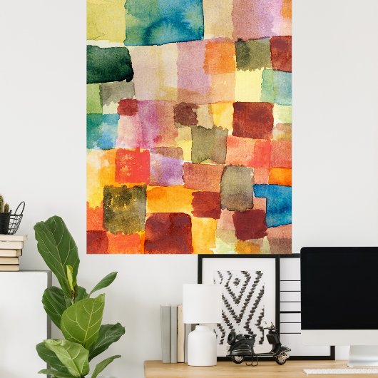 Untitled abstract watercolor squares - Paul Klee Poster (Thuiskantoor)