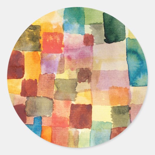 Untitled abstract watercolor squares - Paul Klee Ronde Sticker (Voorkant)