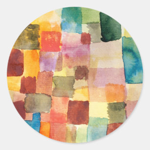 Untitled abstract watercolor squares - Paul Klee Ronde Sticker