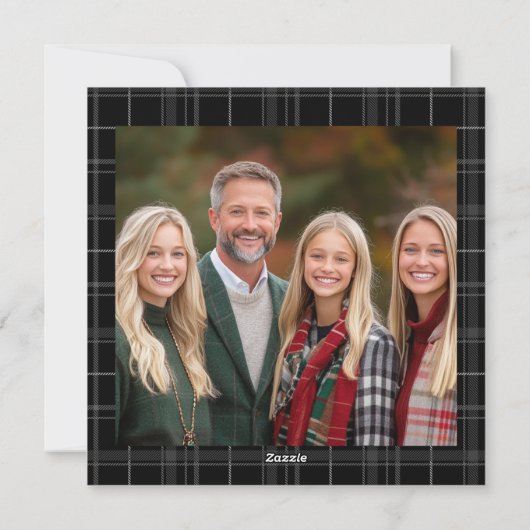 Unto Us A Child Is Born Square Photo Christmas Feestdagenkaart (Achterkant)