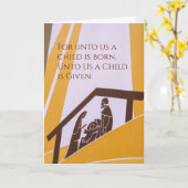 Unto US Child Born Spiritueel Kerstmis Kaart (Gele Bloem)