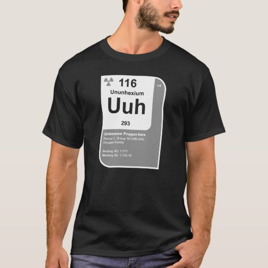 Ununhexium (Uuh) T-shirt (Voorkant)