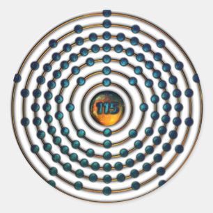 Ununpentium Molecule Ronde Sticker