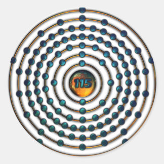 Ununpentium Molecule Ronde Sticker