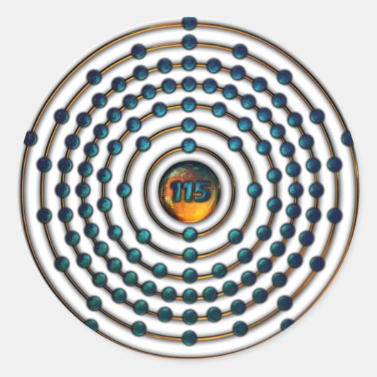 Ununpentium Molecule Ronde Sticker (Voorkant)