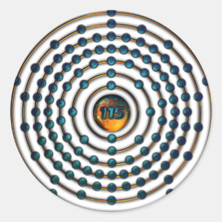 Ununpentium Molecule T-Shirt Ronde Sticker
