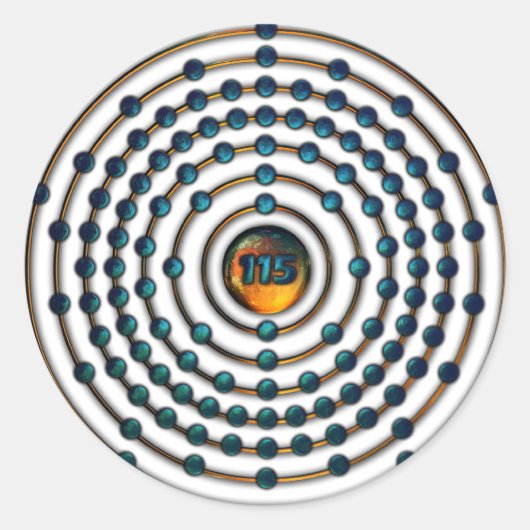 Ununpentium Molecule T-Shirt Ronde Sticker (Voorkant)